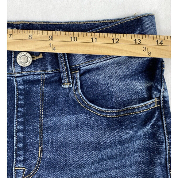 M Jeans Maurices Womens Small Short Distress Medium‎ Wash Denim  Hi Rise Flare - Picture 7 of 11